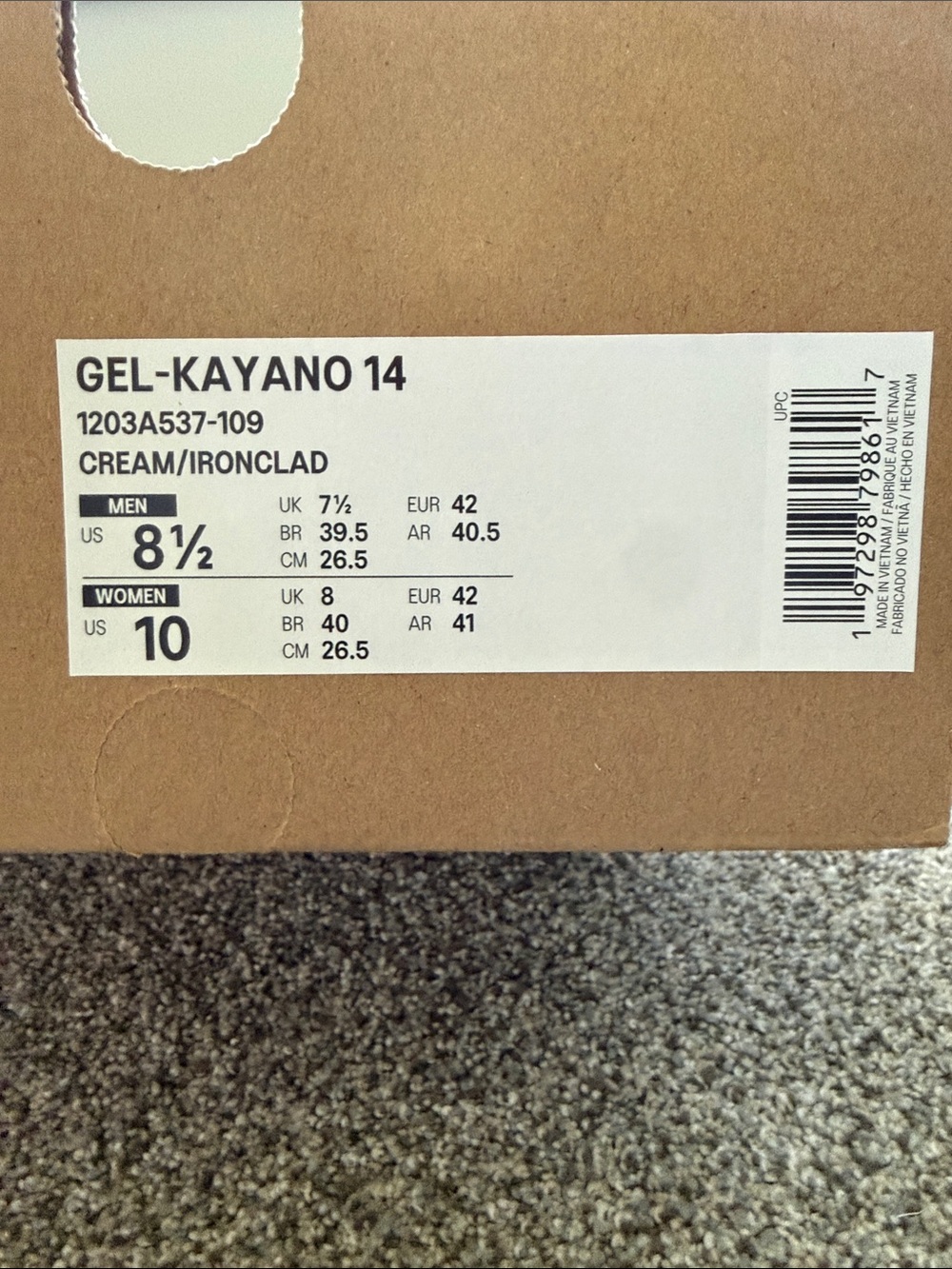 NWT Asics Women's Silver, Cream Pink Running Sneakers GEL-KAYANO 14 Women 10 - Picture 3 of 12